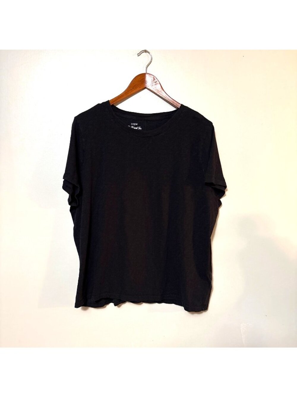 J.Crew Girlfriend Tee Black Short Sleeve Crewneck Cotton‎ 2X